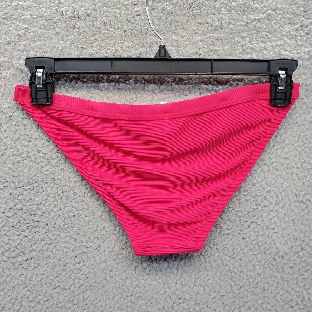 J. Crew Ribbed-Trim‎ Hipster Full-Coverage Bikini Bottom Pink - Picture 6 of 7